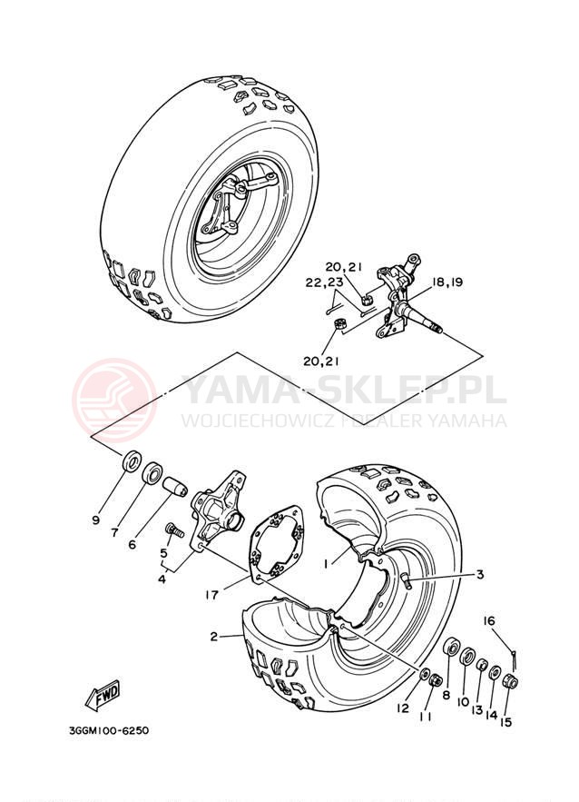 Schemat "Koło przód" do Yamaha BANSHEE YFZ350S