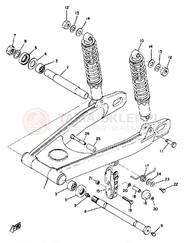 Schemat "wahacz" do Yamaha TZ750A