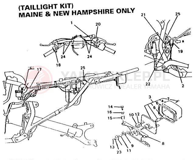 Schemat "Oświetlenie tył" do Yamaha WARRIOR YFM350XB_M