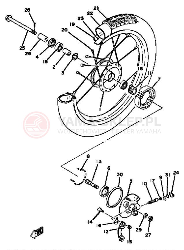 Schemat "Koło przód" do Yamaha QT50K