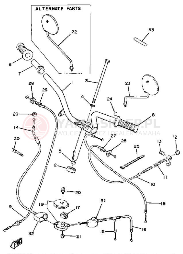 Schemat "Kierownica i osprzęt" do Yamaha QT502G/QT50