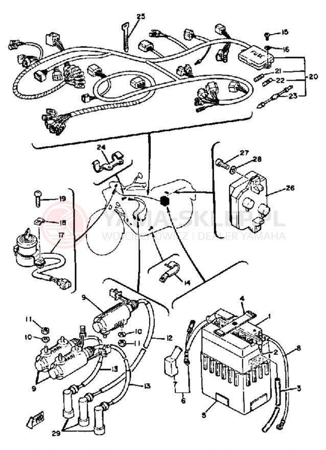 Schemat "układ elektryczny" do Yamaha XS850G