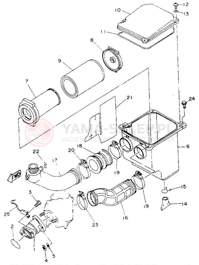 Schemat "Filtr powietrza" do Yamaha KODIAK 4WD YFM400FWE_
