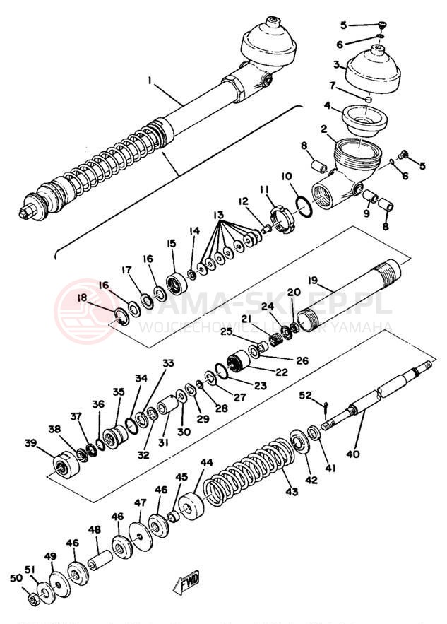 Schemat "Amortyzator tylny" do Yamaha MX250B