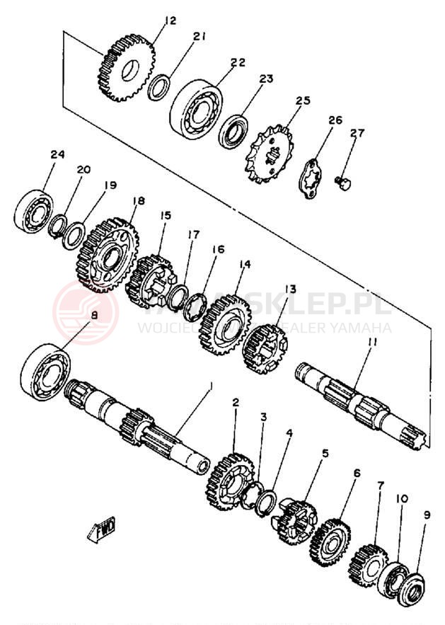 Schemat "Skrzynia biegów " do Yamaha BIG WHEEL ELEC START BW200EU