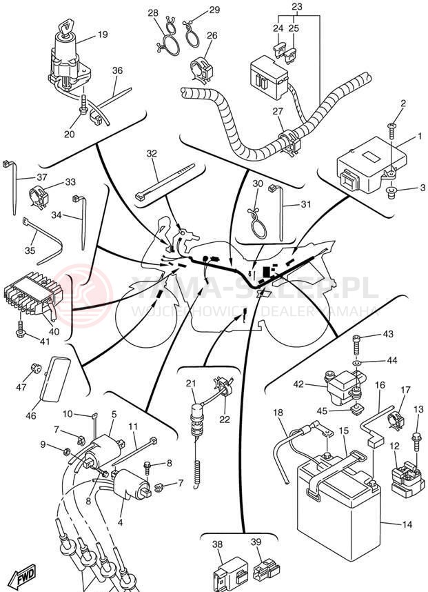 Schemat "układ elektryczny" do Yamaha FZ1 FZS1000N/FZS1000NC