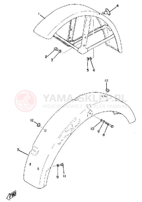 Schemat "Błotniki przód i tył" do Yamaha CS5