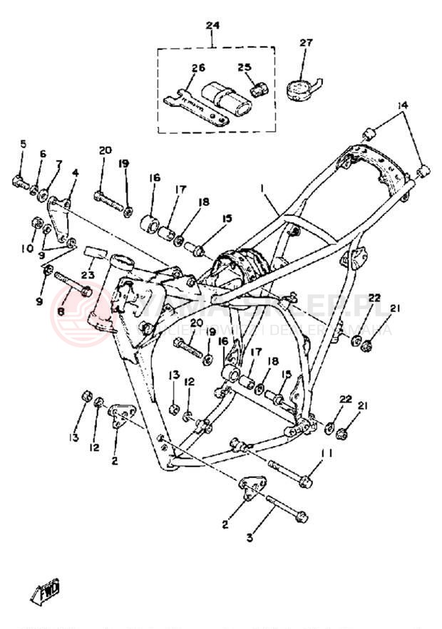 Schemat "Rama " do Yamaha YZ465H