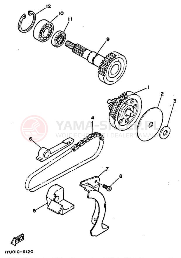 Schemat "Skrzynia biegów " do Yamaha RAZZ SH50MD