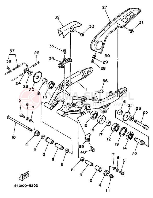 Schemat "wahacz" do Yamaha BIG WHEEL ELEC START BW200ES