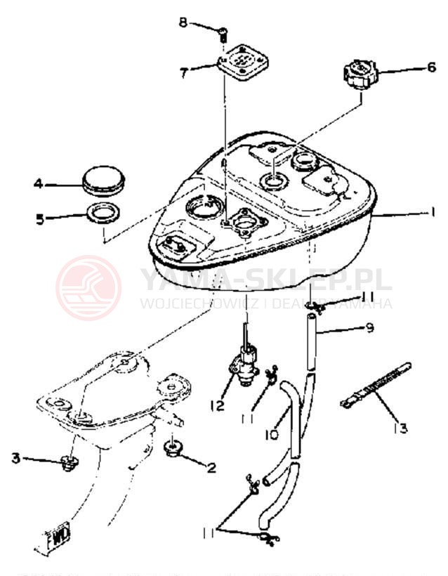 Schemat "zbiornik paliwa" do Yamaha YAMAHOPPER QT50L