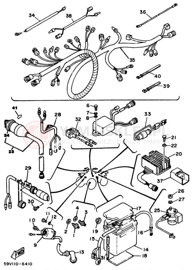 Schemat "układ elektryczny" do Yamaha MOTO-4 YFM225S
