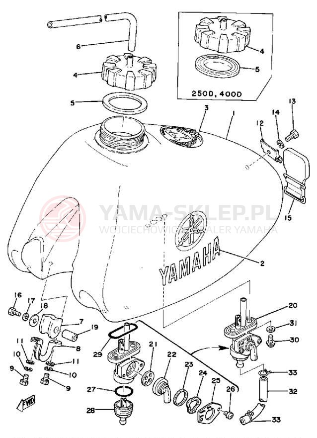 Schemat "zbiornik paliwa" do Yamaha IT250E/IT400E