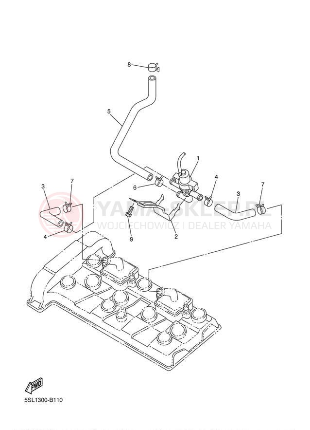 Schemat "System odbioru powietrza" do Yamaha YZFR6 YZFR6R/YZFR6RC