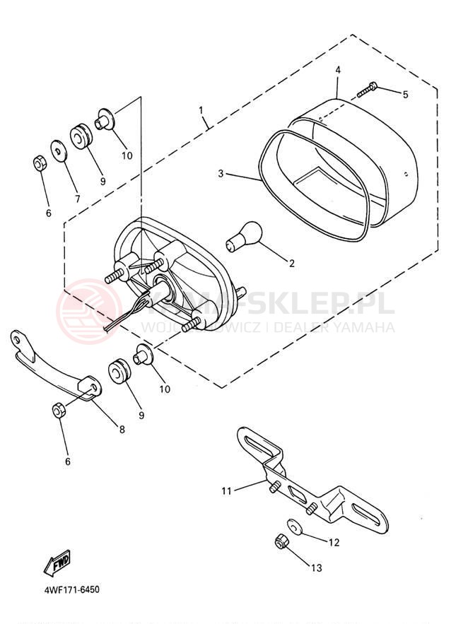 Schemat "lampa tył" do Yamaha YZF600R YZF600RT/YZF600RTC