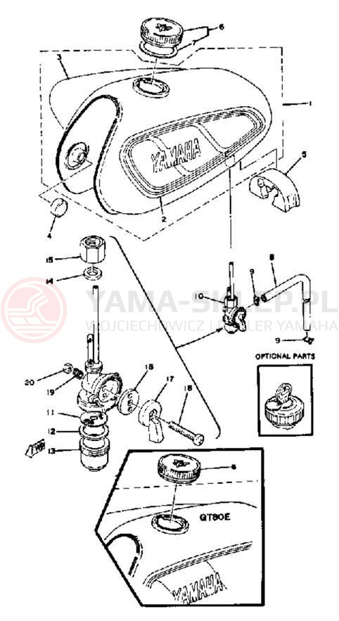 Schemat "zbiornik paliwa" do Yamaha GT80G