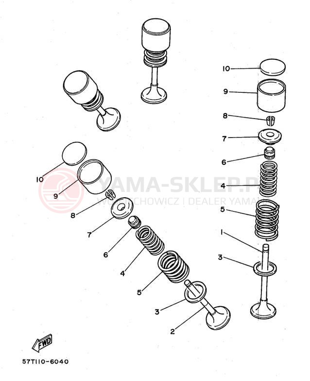 Schemat "zawory" do Yamaha XT350KC/XT350K