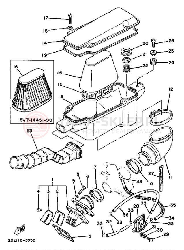 Schemat "Wtrysk paliwa" do Yamaha YT175K