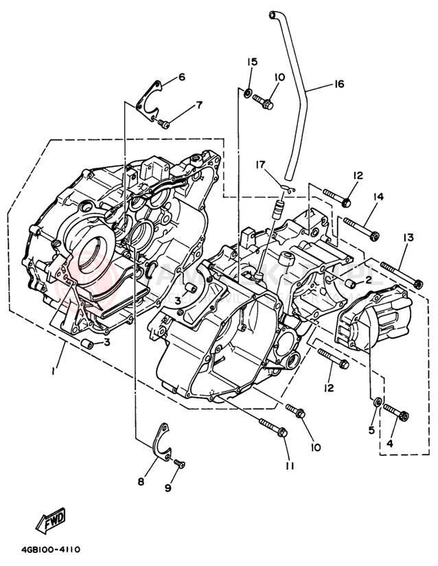 Schemat "Obudowa silnika" do Yamaha KODIAK 4WD YFM400FWH_