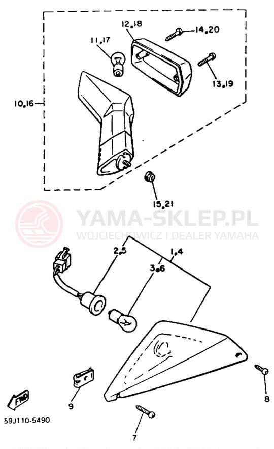 Schemat "kierunkowskazy" do Yamaha XVZ12DN