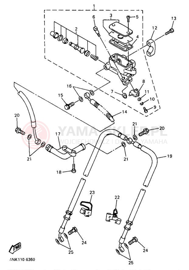 Schemat "Pompa hamulcowa przednia" do Yamaha XVZ13LTJ/XVZ13LTJC