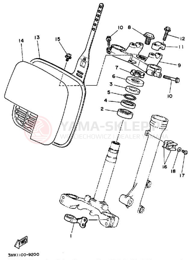 Schemat "Półki zawieszenia" do Yamaha YZ80W