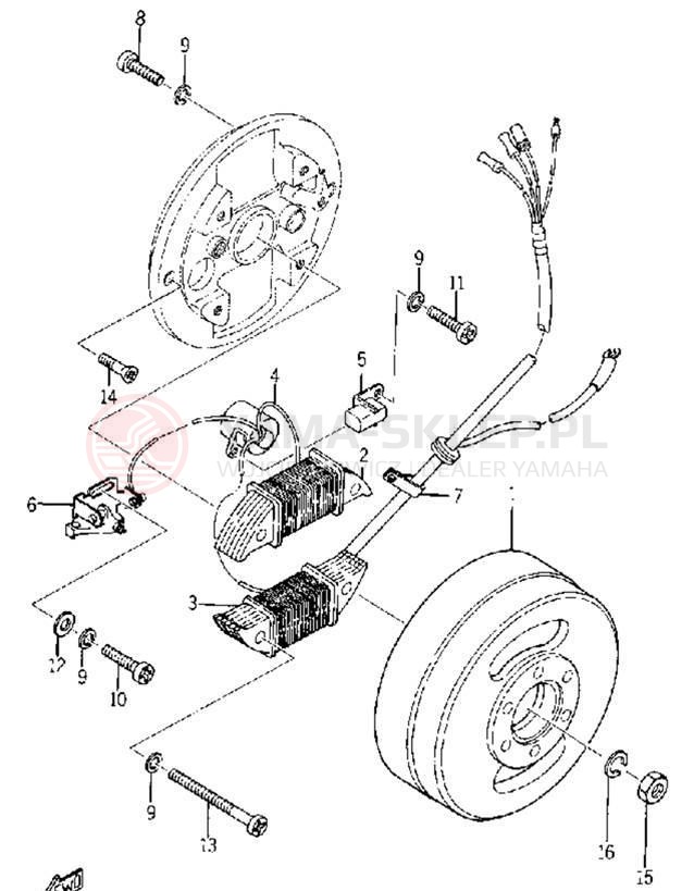 Schemat "Układ zapłonowy" do Yamaha YG1