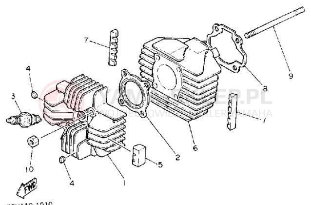 Schemat "cylinder" do Yamaha Y-ZINGER PW80D