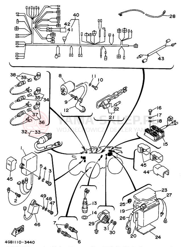 Schemat "układ elektryczny" do Yamaha KODIAK 4WD YFM400FWF_