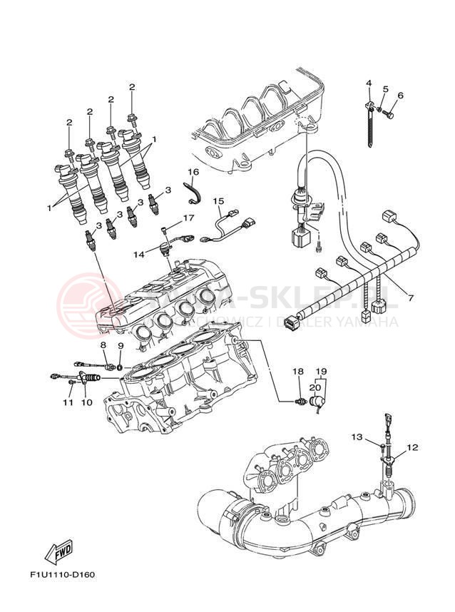 Schemat "układ elektryczny" do Yamaha AR230 High Output SRT1100AD