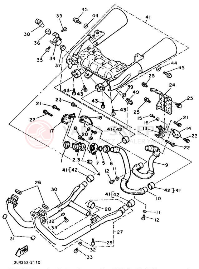 Schemat "Wydech końcowy" do Yamaha V-MAX 1200 VMX12E/VMX12EC
