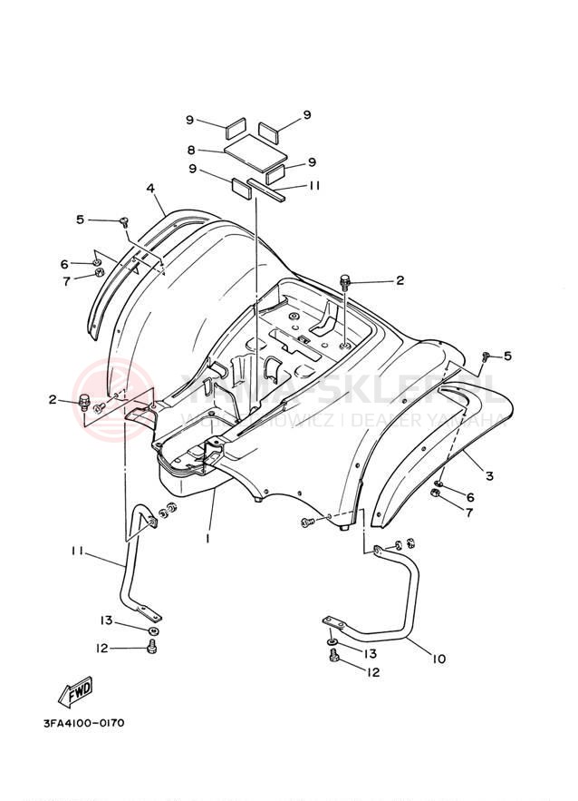 Schemat "Tylny błotnik" do Yamaha BREEZE YFA1N/YFA1NC
