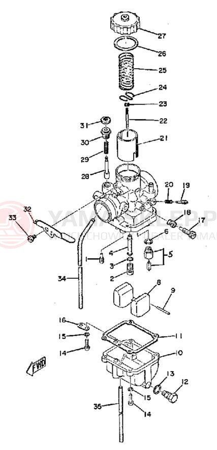 Schemat "Gaźnik" do Yamaha TY250A