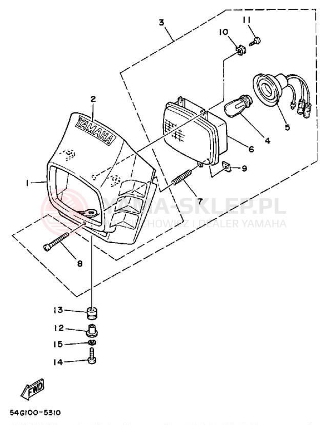 Schemat "Lampa przód" do Yamaha BIG WHEEL ELEC START BW200ES