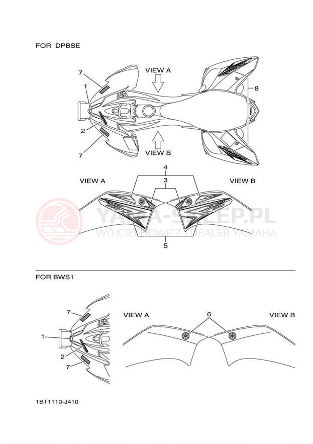 Schemat "naklejki" do Yamaha RAPTOR 250 YFM25RZW