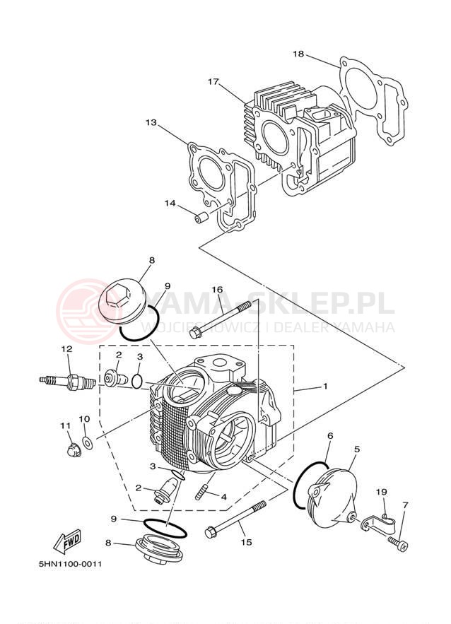 Schemat "głowica" do Yamaha TTR90 TTR90ER