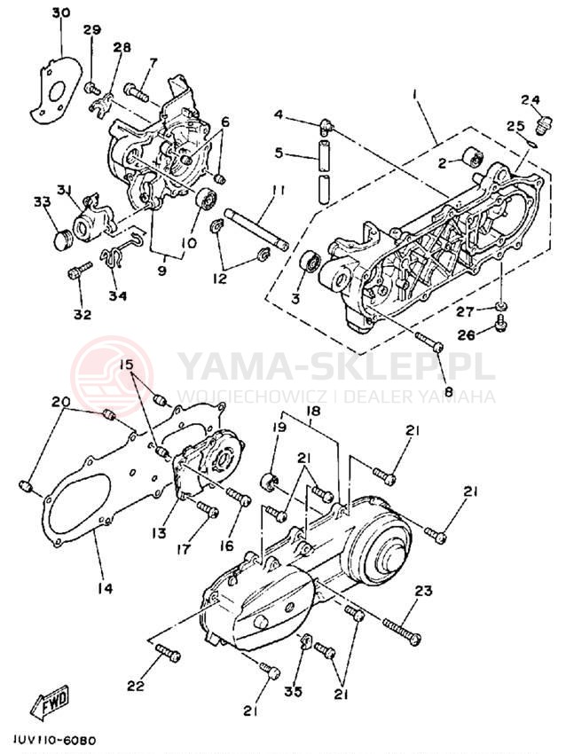 Schemat "Obudowa silnika" do Yamaha CE50ES