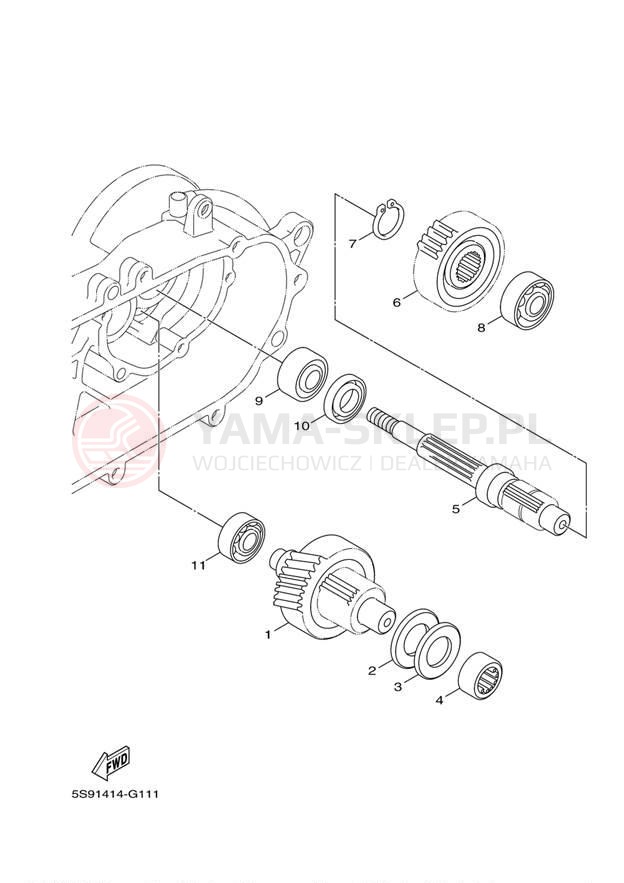 Schemat "Skrzynia biegów " do Yamaha ZUMA 125 YW125DL/YW125DB