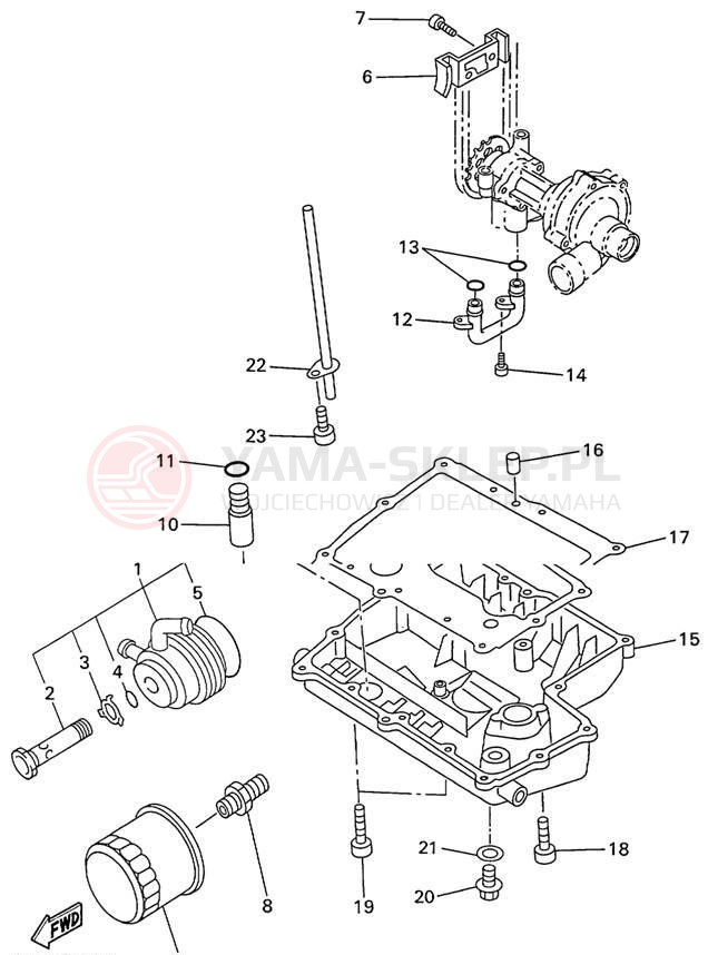 Schemat "Filtr oleju" do Yamaha R1 YZFR1L/YZFR1LC