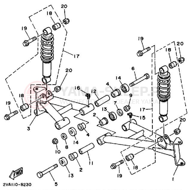 Schemat "Koło przód" do Yamaha MOTO-4 YFM350ERU