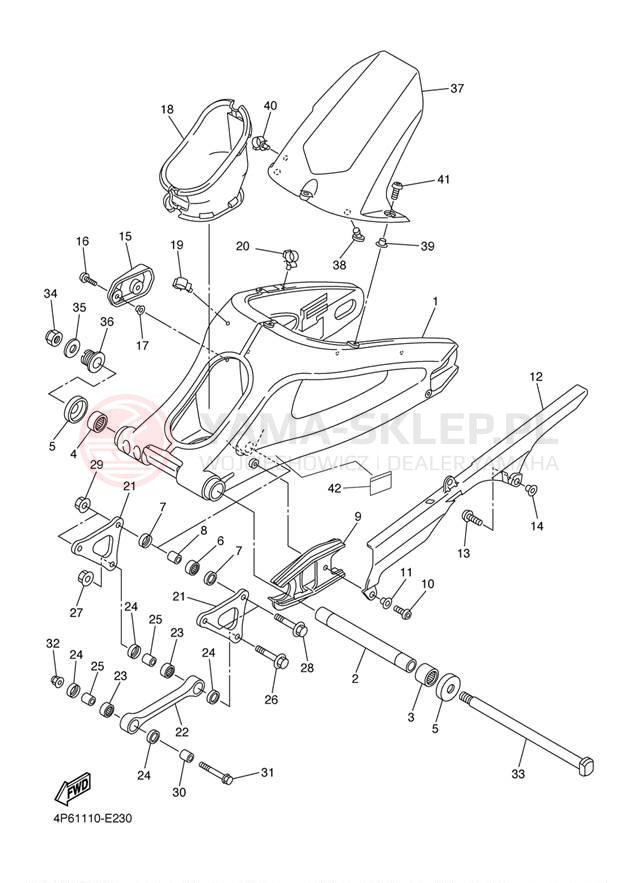 Schemat "wahacz" do Yamaha R6S YZFR6SW/YZFR6SWC