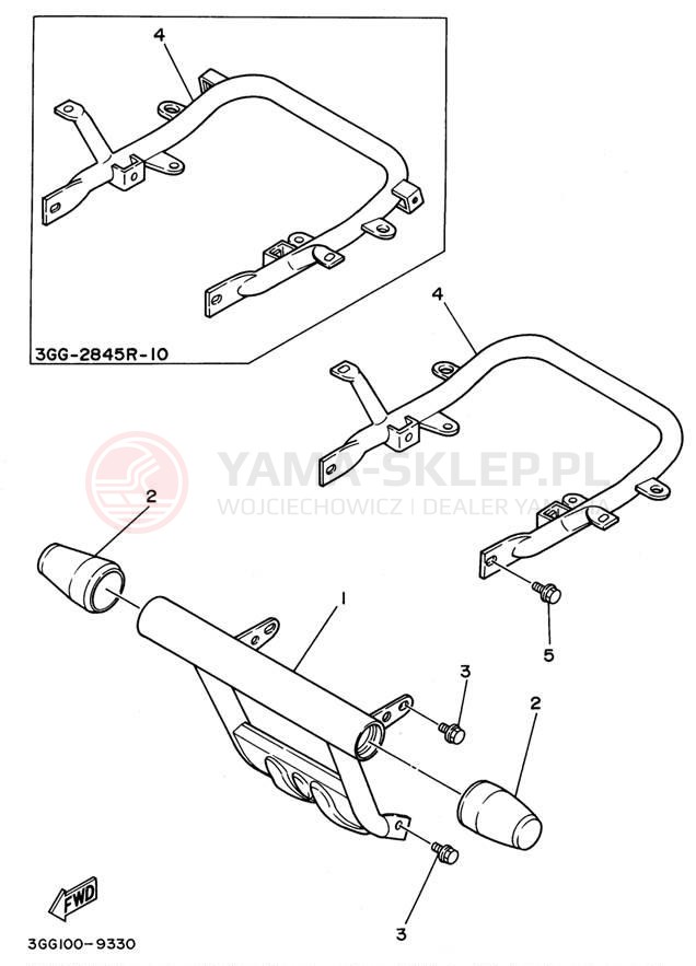 Schemat "osłona / stelaż" do Yamaha BANSHEE YFZ350H_MN