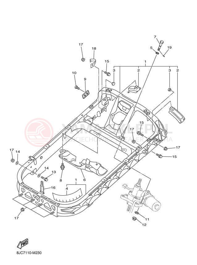 Schemat "STEERING GATE" do Yamaha APEX SE RX10PSDW/RX10PSDB