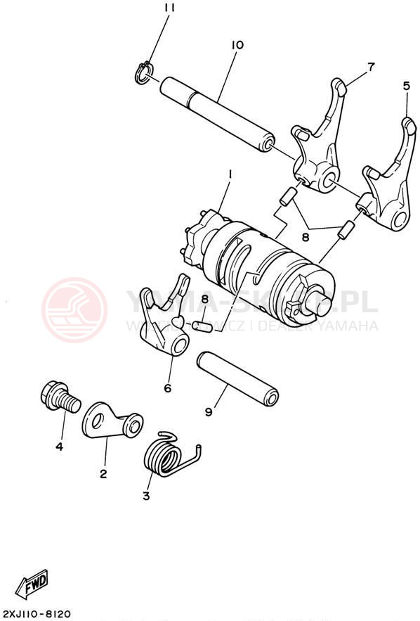 Schemat "Wodziki, automat" do Yamaha BLASTER YFS200P