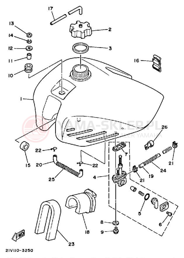 Schemat "zbiornik paliwa" do Yamaha YTM200ERN