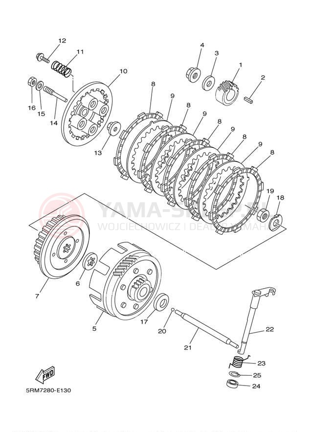 Schemat "sprzęgło" do Yamaha TTR125L TTR125LX