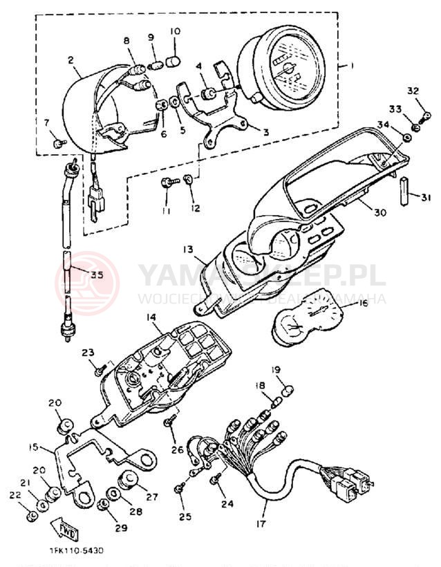 Schemat "licznik" do Yamaha V-MAX 1200 VMX12SC/VMX12S