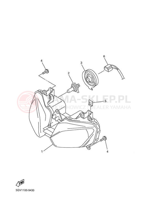 Schemat "Lampa przód" do Yamaha R6 YZFR6LC/YZFR6L