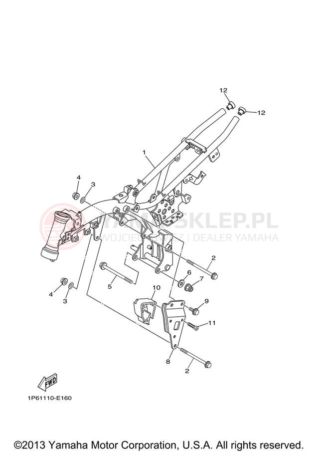 Schemat "rama" do Yamaha TT-R50E ELECTRIC TTR50EV