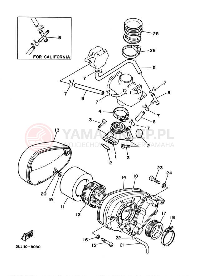 Schemat "Wtrysk paliwa" do Yamaha VIRAGO 250 XV250T/XV250TC